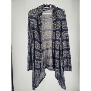 BLU PEPPER by Anthropolgie Striped‎ Hi-Lo Open Cardigan Sweater Top Size Large